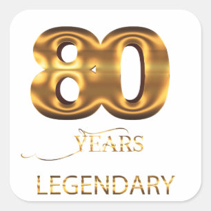 Cuadrada 80 años pegatina legendaria