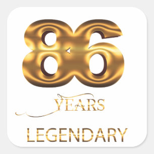 Cuadrada 86 años pegatina legendaria