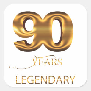Cuadrada 90 años pegatina legendaria
