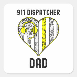 Cuadrada 911 Dispatcher Dad, Pegatina de Guay Dispatcher Sq