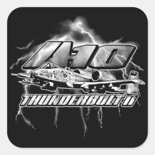 Cuadrada A-10 pegatina cuadrado del pegatina del rayo II