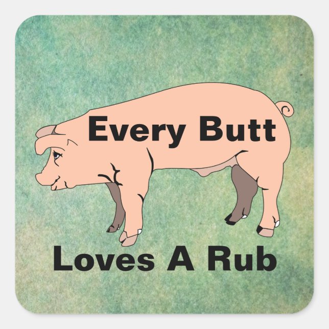 Cuadrada A Cada Butt Le Encanta Un Pegatina De Rubo (Anverso)