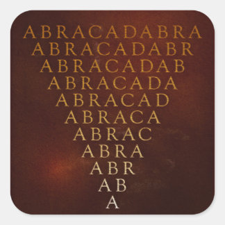 Cuadrada Abracadabra Pegatina