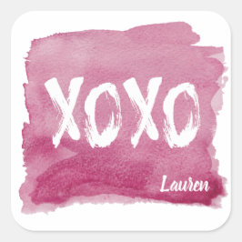 Cuadrada Abrazos y besos | Pegatina personalizado