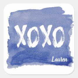 Cuadrada Abrazos y besos | Pegatina personalizado