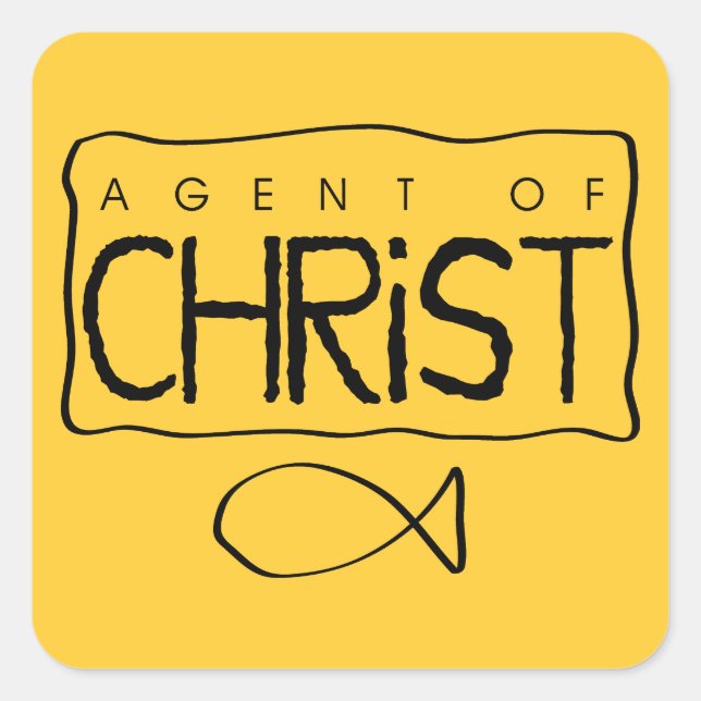 Cuadrada Agente del Pegatina de Cristo (Anverso)