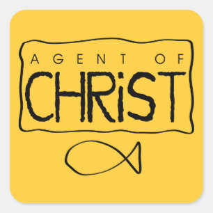 Cuadrada Agente del pegatina de Cristo