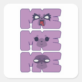 Cuadrada ¡Aggrestuko! Pegatina de caras