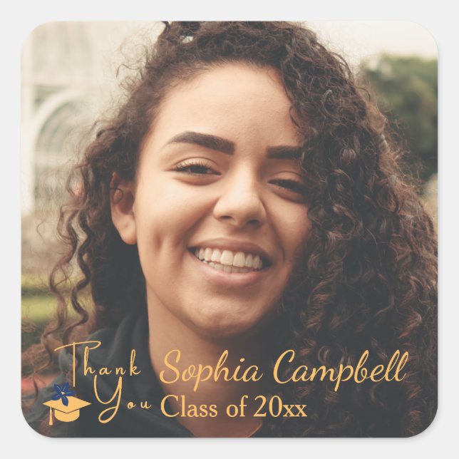 Cuadrada Agradable Pegatina de la Plaza de Graduación Amari (Anverso)