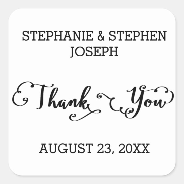 Cuadrada Agradecemos el guión de nombres - Pegatina cuadrad (Anverso)