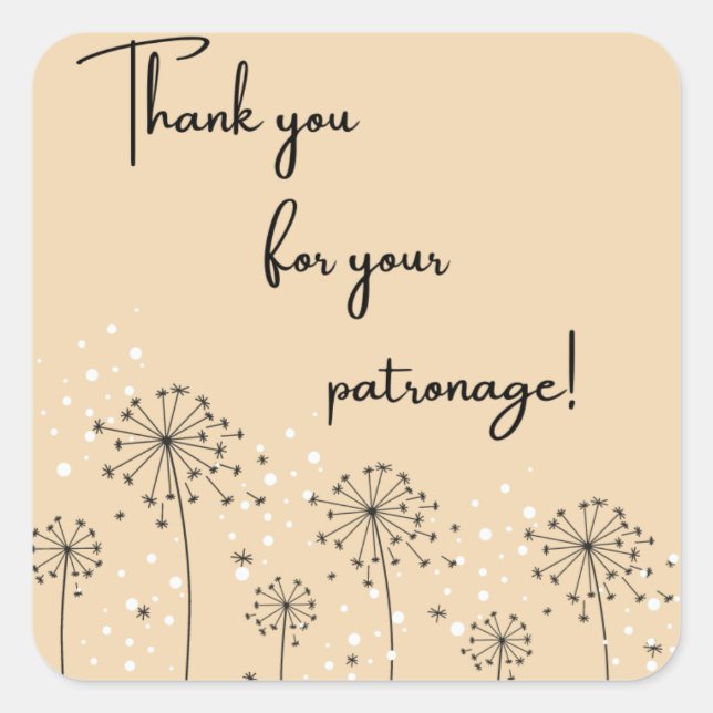Cuadrada Agradecimientos por su Pegatina de Patronato (Anverso)