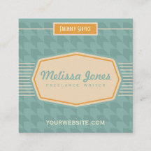 Aguamarina retra de la tarjeta de visita de la