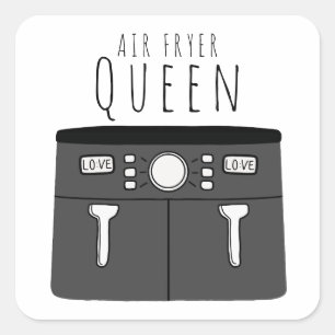 Cuadrada Air Fryer Queen Pegatina