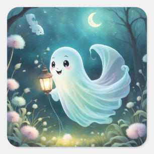 Cuadrada Alarmante Pegatina fantasma