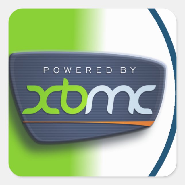 Cuadrada Alimentado por el Pegatina XBMC (Anverso)