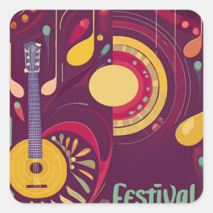 Cuadrada Amante del festival de música pegatina