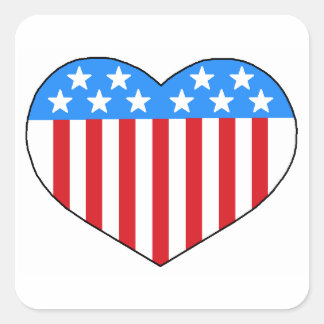 Cuadrada Amar al Pegatina de estilo americano