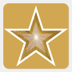 Cuadrada Amarillo cuadrado del pegatina de la estrella del