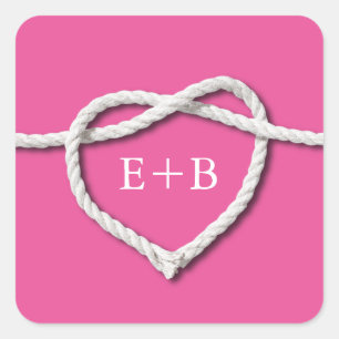 Cuadrada Amarrando al Pegatina Knot Fuchsia