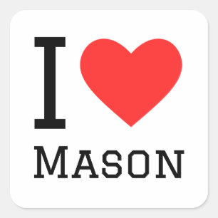 Cuadrada Amo a Mason Pegatina