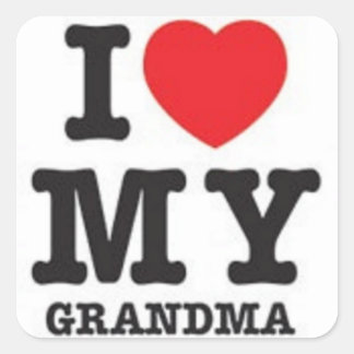 Cuadrada Amo a mi abuela Pegatina