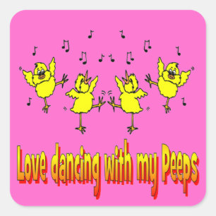 Cuadrada Amor Bailando Con Mi Pegatina De Peeps
