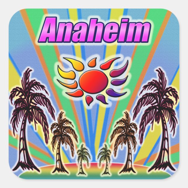 Cuadrada Anaheim Summer Love Pegatina (Anverso)