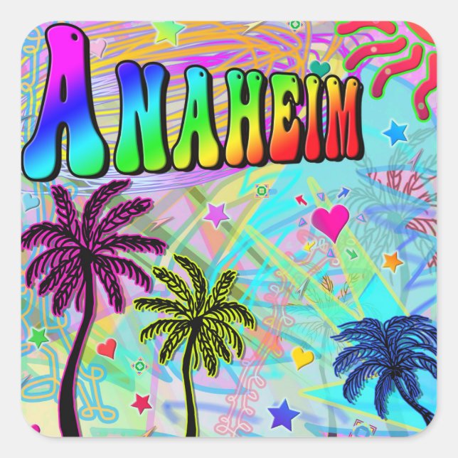 Cuadrada Anaheim Vivid Romance Pegatina (Anverso)