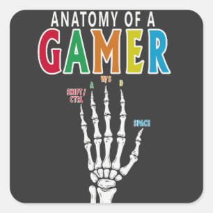 Cuadrada Anatomía De Un Pegatina Gracioso Del Skeleton De G