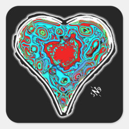 Cuadrada Anatomía secreta de un pegatina cuadrado de corazó