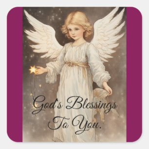 Cuadrada Ángel con Pegatina de estrella