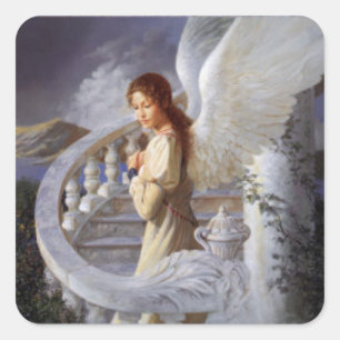 Cuadrada Angel Pegatina