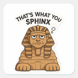 Cuadrada Antiguo Pegatina de Vinilo Sphinx Premium