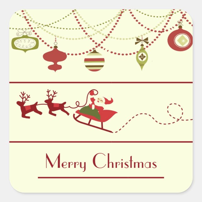 Cuadrada Antiguos Navidades de moda - Pegatina cuadrado (Anverso)