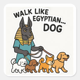 Cuadrada Anubis Dog Sacred Premium Vinyl Pegatina