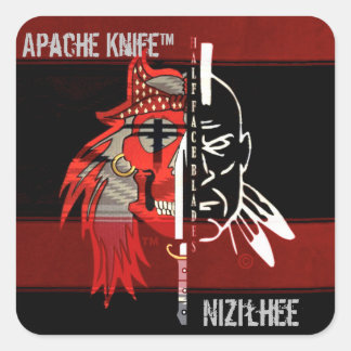 Cuadrada Apache Kinfe ®️ ™️ 🇺 🇸 Pegatina NIZILHEE
