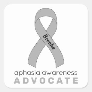 Cuadrada Aphasia Advocate Pegatina de la Plaza Blanca