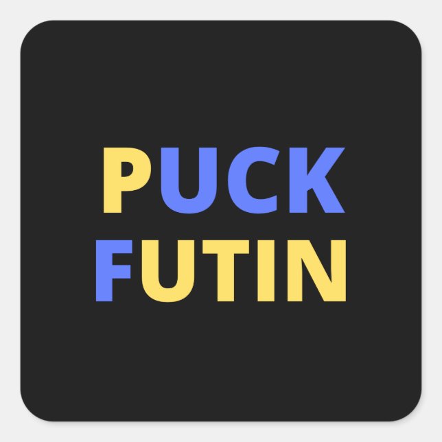 Cuadrada Apoyar a Ucrania | Puck Futin Pegatina (Anverso)