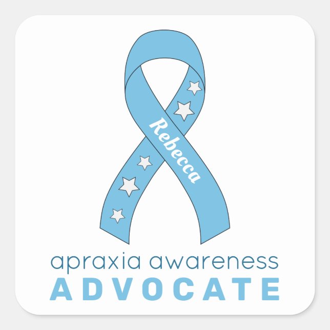 Cuadrada Apraxia Advocate Pegatina de la Plaza Blanca (Anverso)