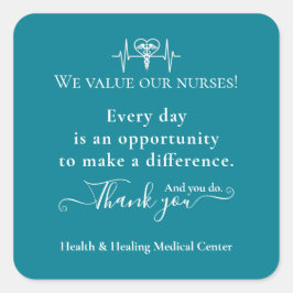 Cuadrada Apreciación Pegatina Enfermera Semana Mes Bulk