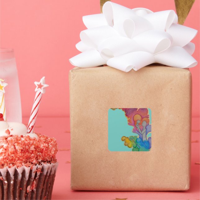 Cuadrada Arcoiris tras el Pegatina de la tormenta (Fiesta)