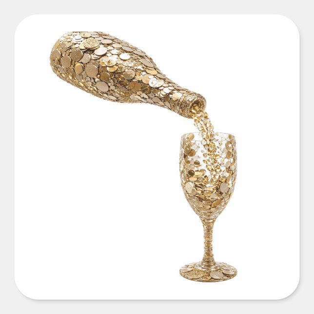 Cuadrada Arte de pegatina de plata de lujo (Anverso)