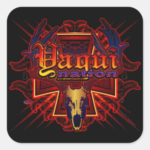 Cuadrada Arte del pegatina del diseño del cráneo de los