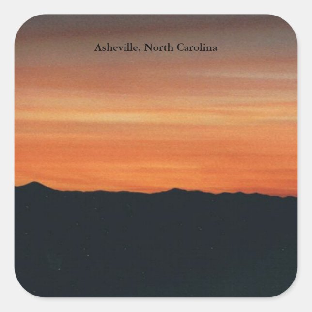 Cuadrada Asheville, Pegatina de Carolina del Norte (Anverso)