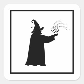 Cuadrada Asistente de asustado Pegatina de Halloween