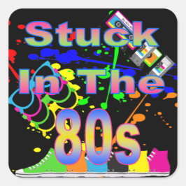 Cuadrada Atrapado en el Pegatina de los años 80