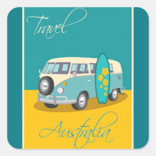 Cuadrada Australia: Pegatina de viajes