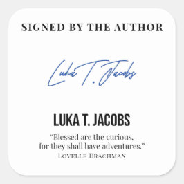 Cuadrada Autor de Luka T. Jacobs Bookplate #2 Pegatina cuad