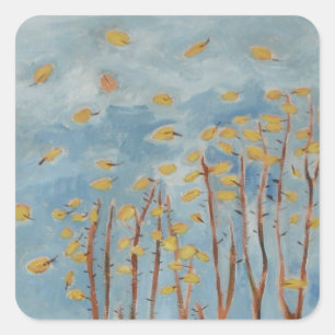 Cuadrada Autumn Leaves Pegatina