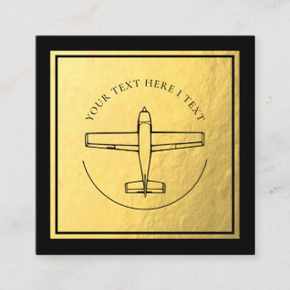 Cuadrada Avión de aviación - Tarjeta de visita de Relieve m